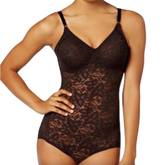 Bali Bodysuit Teddy Lingerie Underwire Cups Adjustable Straps Black Lace SZ 40C - Picture 3 of 10